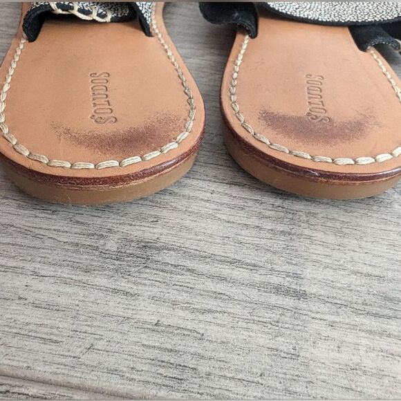 Soludos Braided Slide Sandal Size 10 Black and White leather - Picture 6 of 9